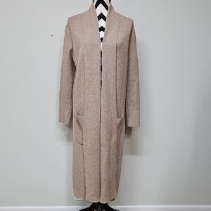 Max Sport Duster Cardigan Sweater, Tan Heather, Size M